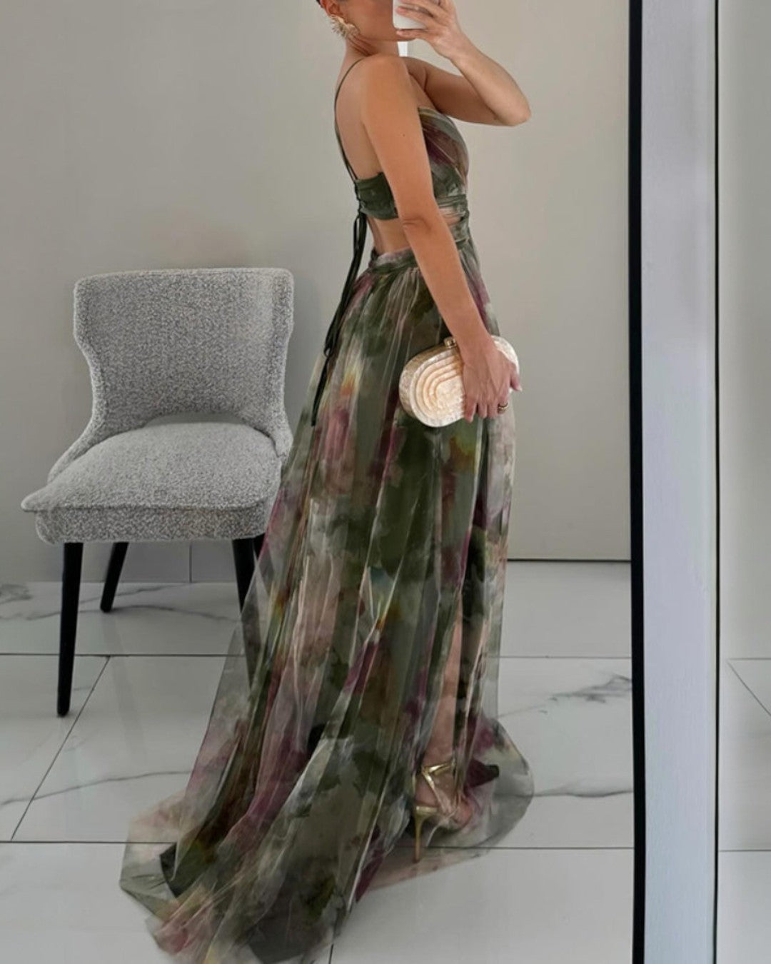 Giselle - Precioso vestido largo con estampado floral