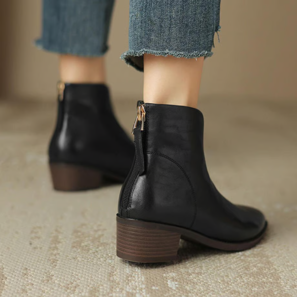 Camila | Botines de Lujo con Tacón Bajo