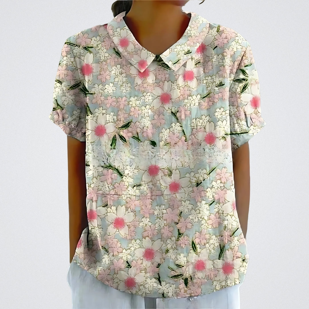 Lina | Blusa en lino floral