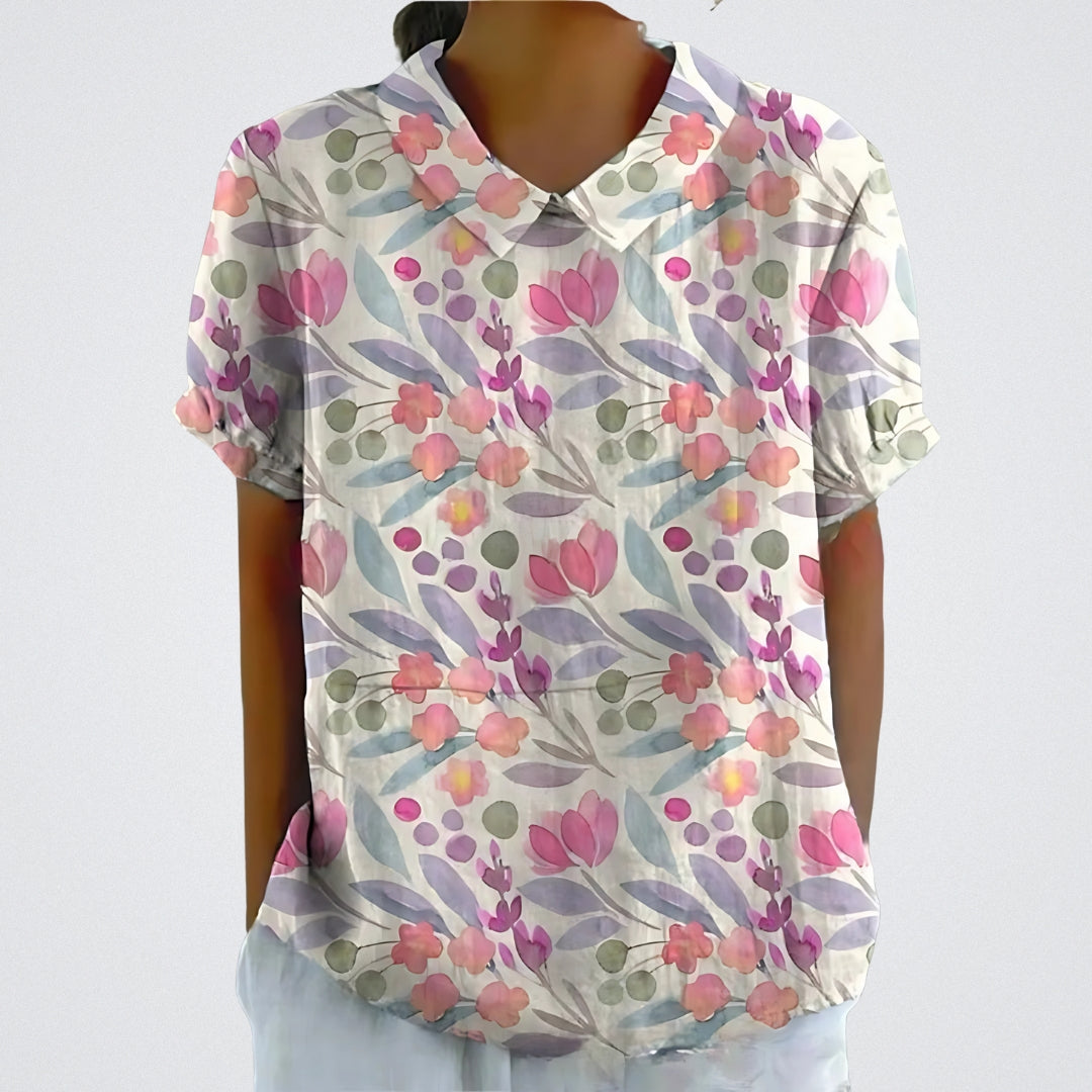 Lina | Blusa en lino floral