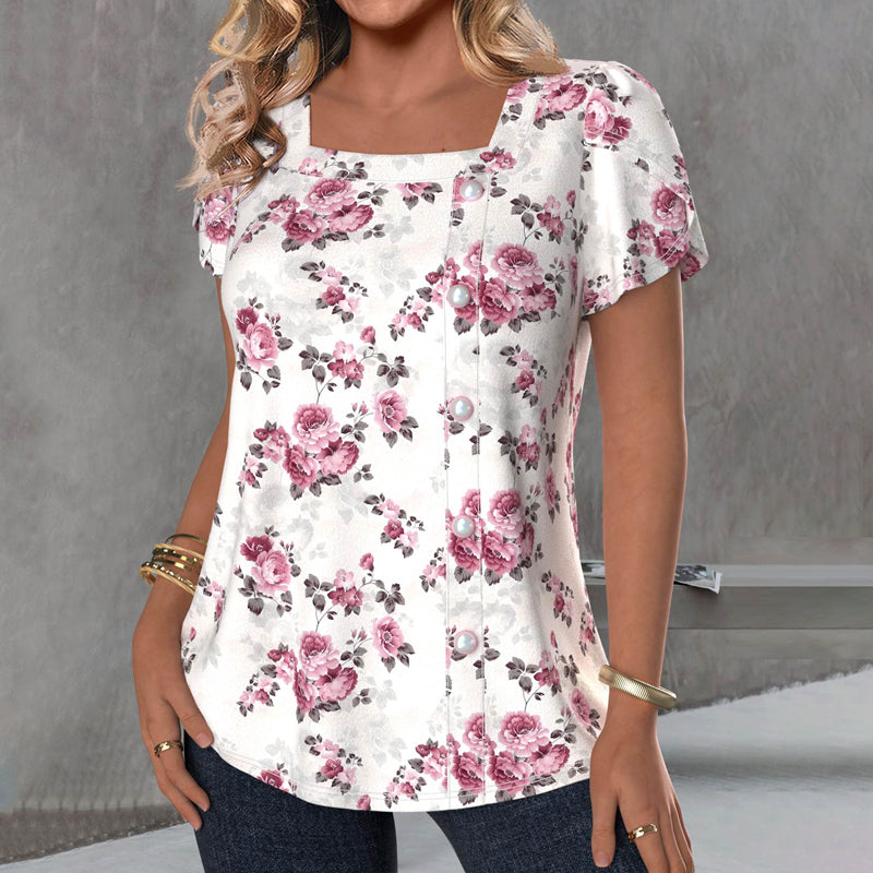 Rebeca - Blusa elegante con estampado floral