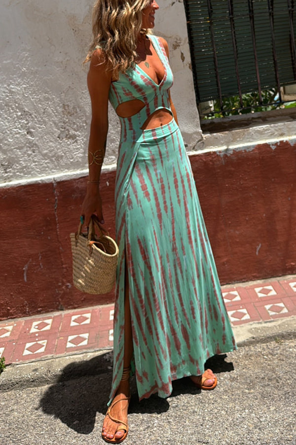 Bianca™ – Vestido de Algodón con Escote Profundo y Detalle Cut-Out