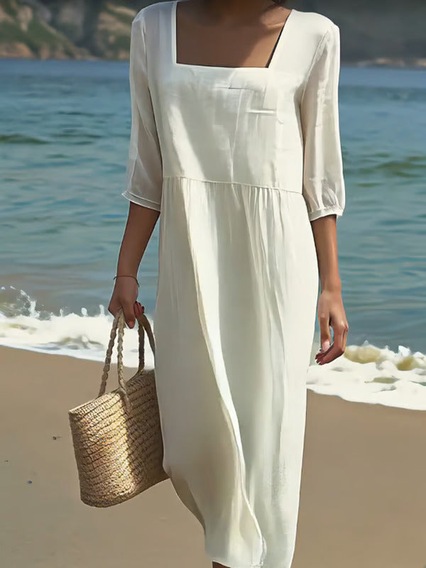 Lunelle™ – Vestido de Lino Casual y Atemporal