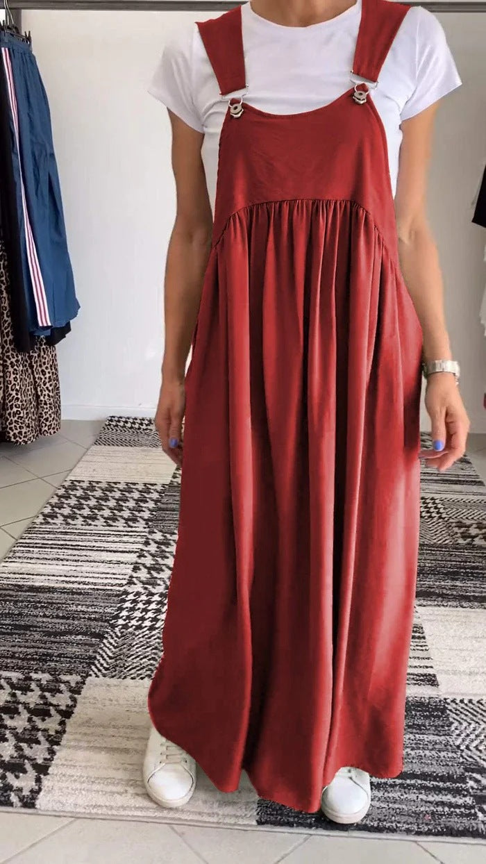 Alicia | Vestido informal de color liso con tirantes
