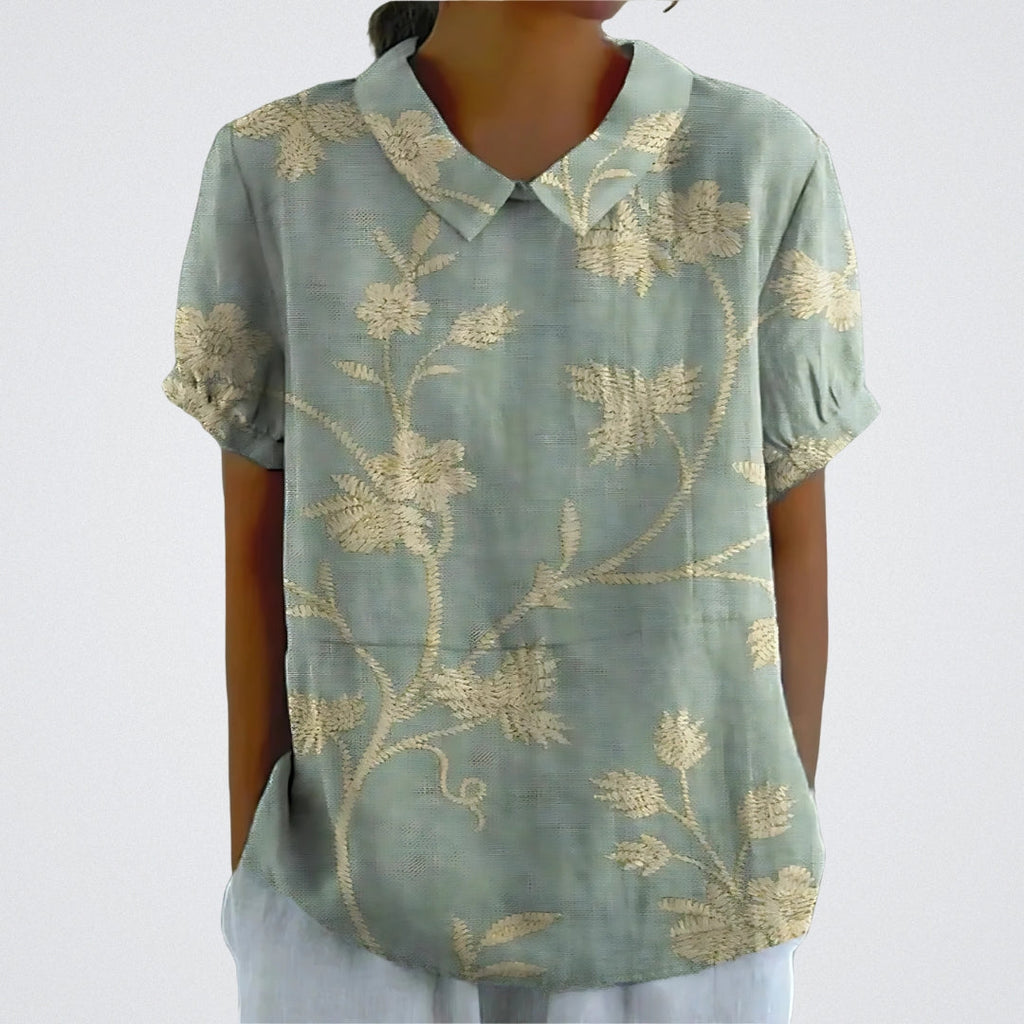 Lina | Blusa en lino floral