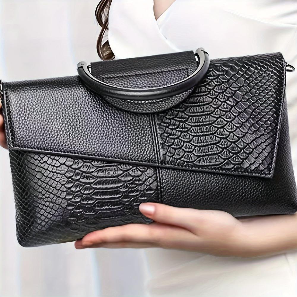 Celeste | Bolsa de lujo con estampado de cocodrilo
