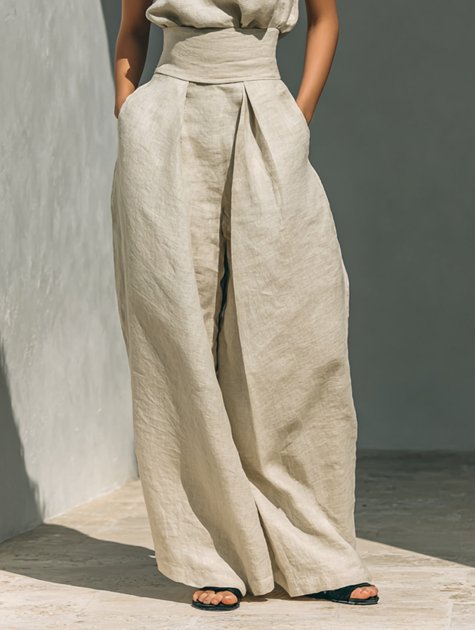 María™ | Conjunto fluido de algodón y lino — elegancia minimalista sin esfuerzo