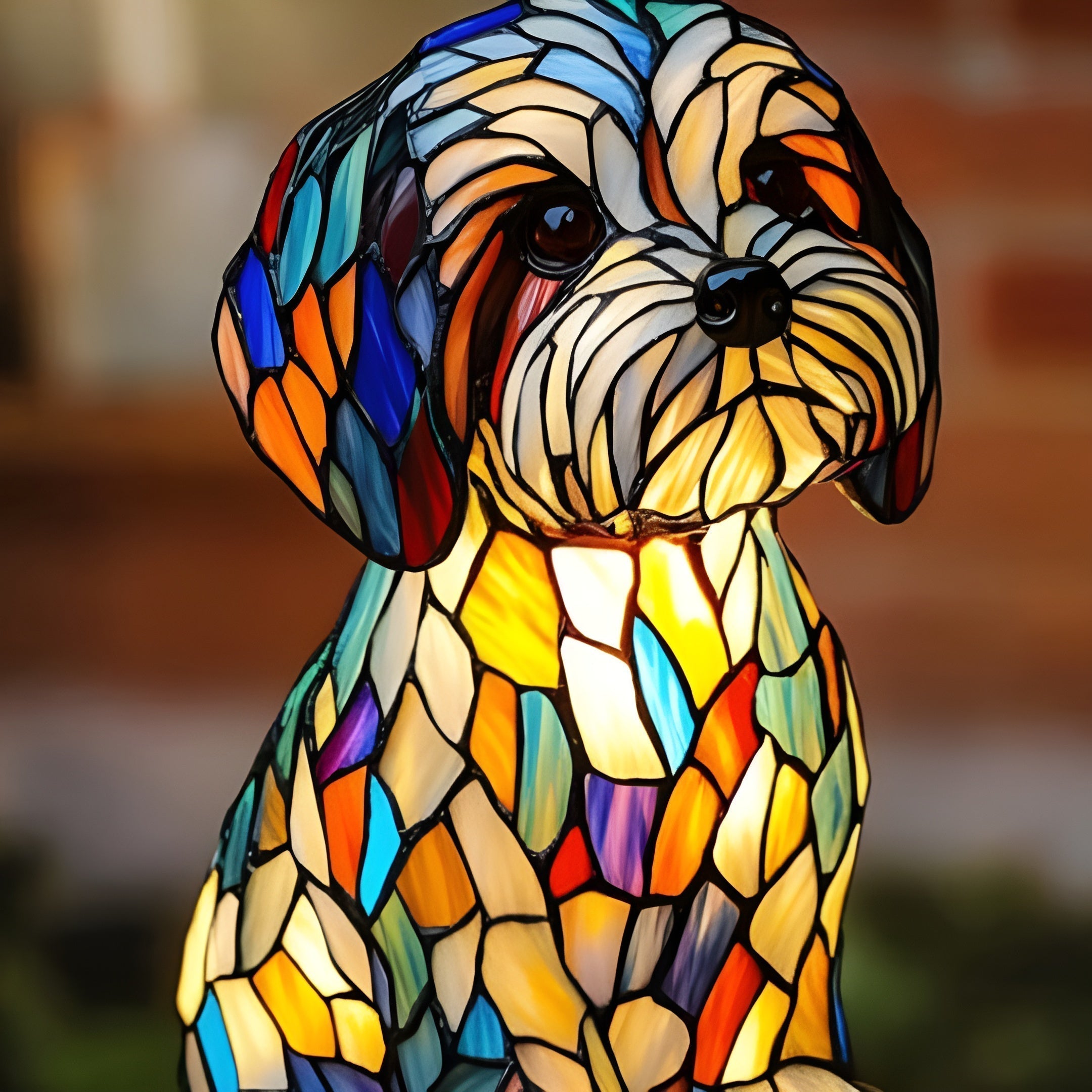 Lámpara mágica para perros de cristal de colores