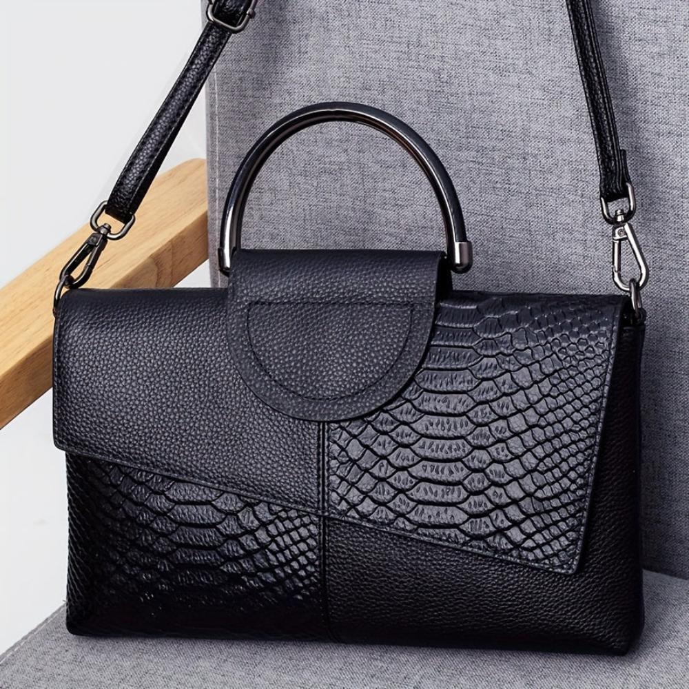 Celeste | Bolsa de lujo con estampado de cocodrilo