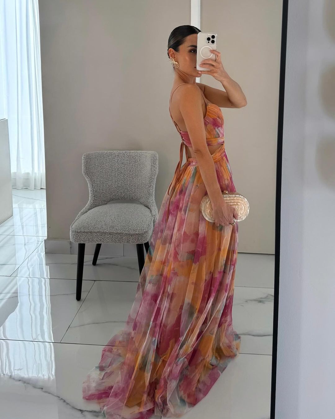 Giselle - Precioso vestido largo con estampado floral