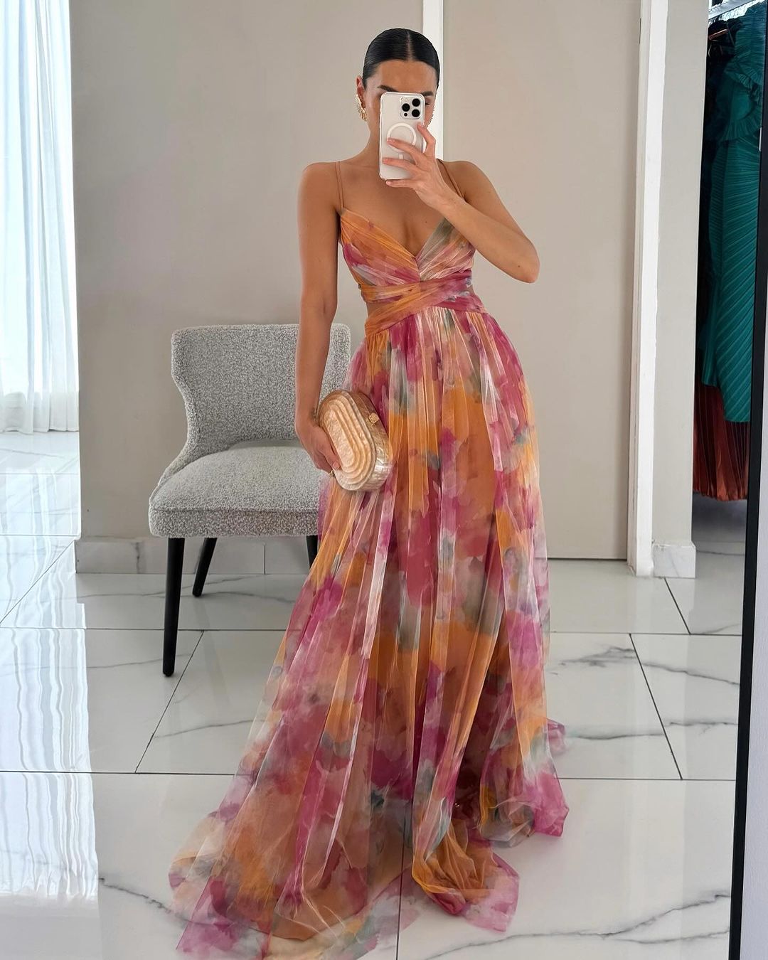 Giselle - Precioso vestido largo con estampado floral