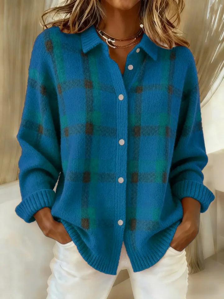 Victoria | Jersey retro de lana artesanal con contraste informal