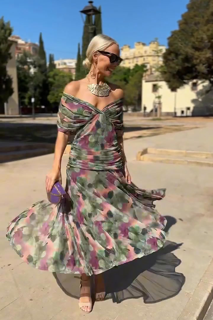 Louise | Elegante vestido largo de fiesta con cuello en V