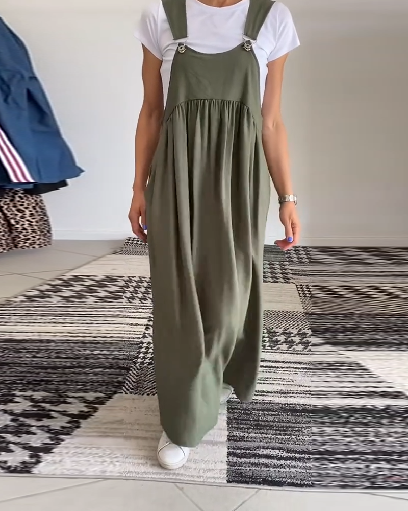 Alicia | Vestido informal de color liso con tirantes