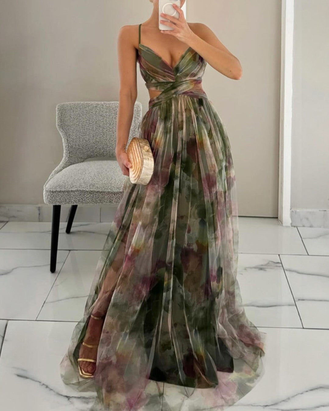 Giselle - Precioso vestido largo con estampado floral