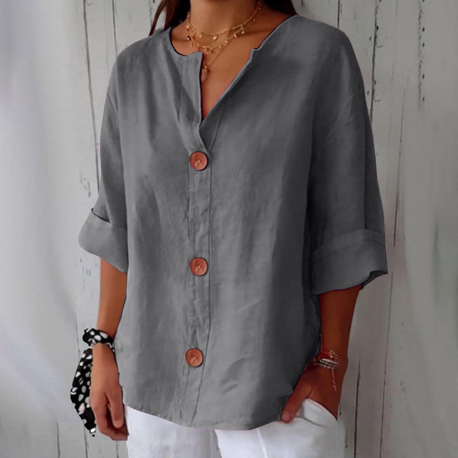 Clara™ – Blusa de Lino Casual y Atemporal