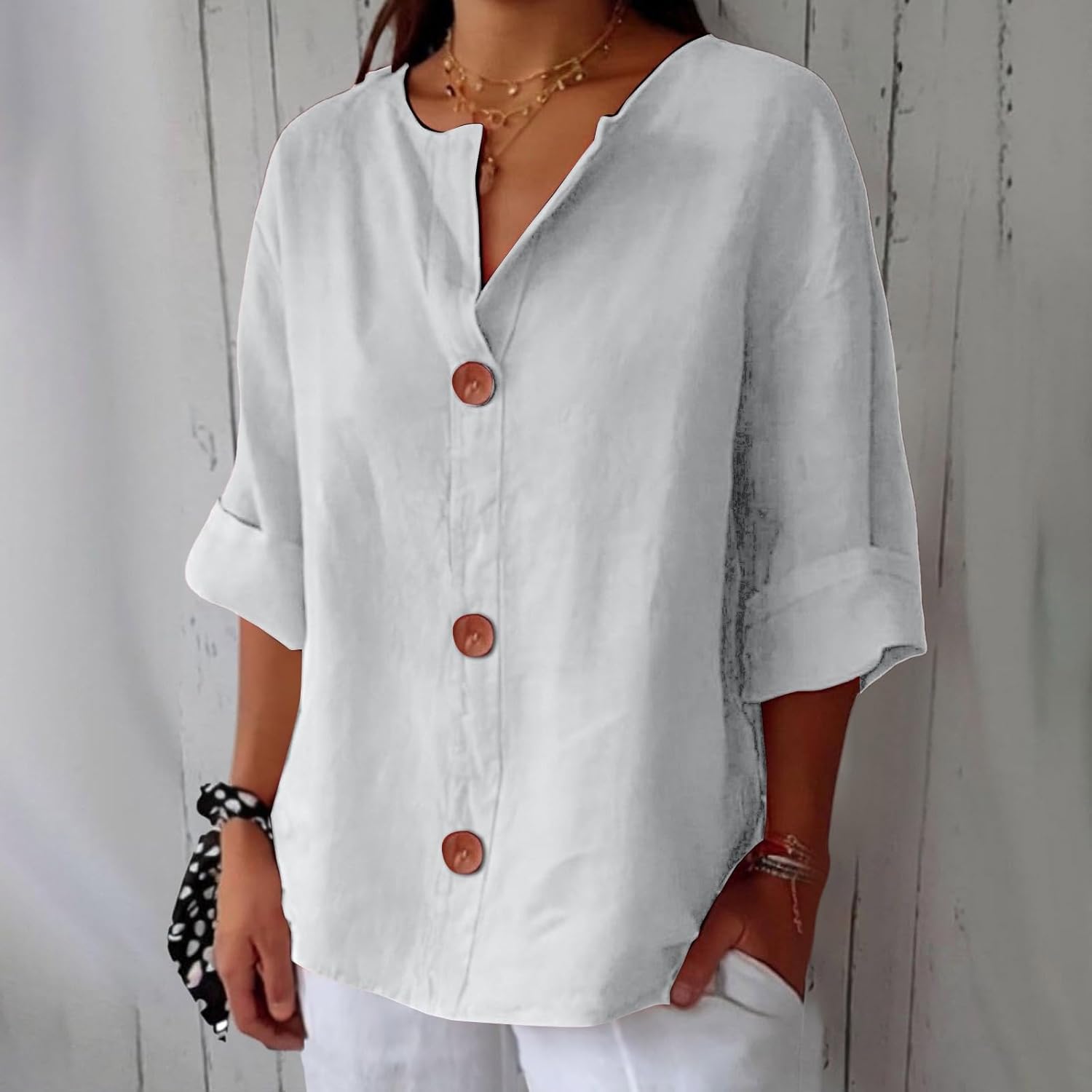 Clara™ – Blusa de Lino Casual y Atemporal
