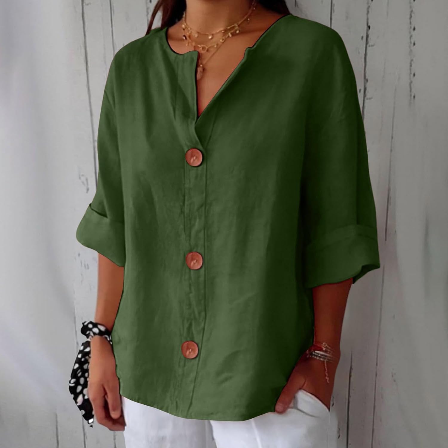 Clara™ – Blusa de Lino Casual y Atemporal