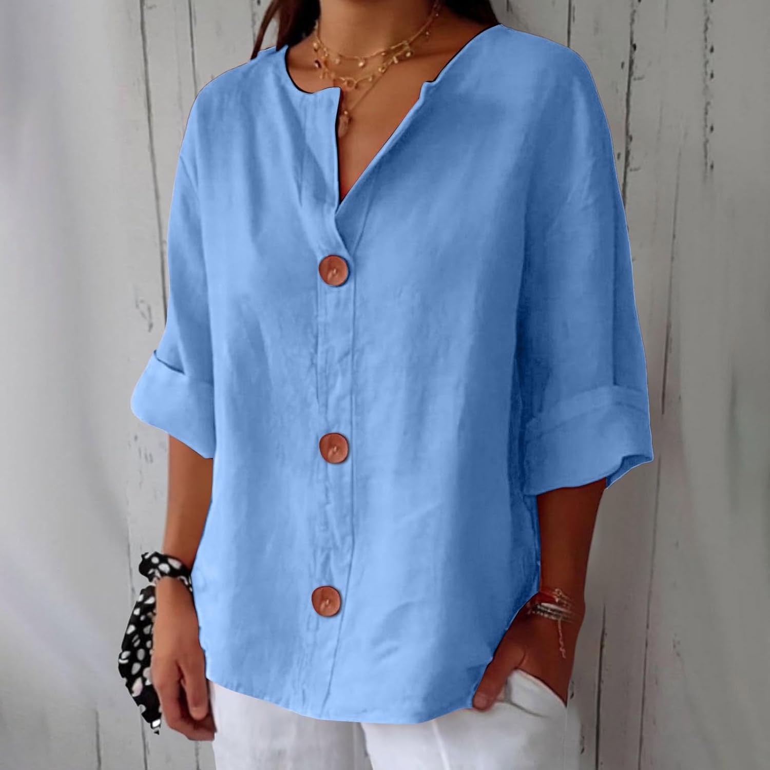 Clara™ – Blusa de Lino Casual y Atemporal