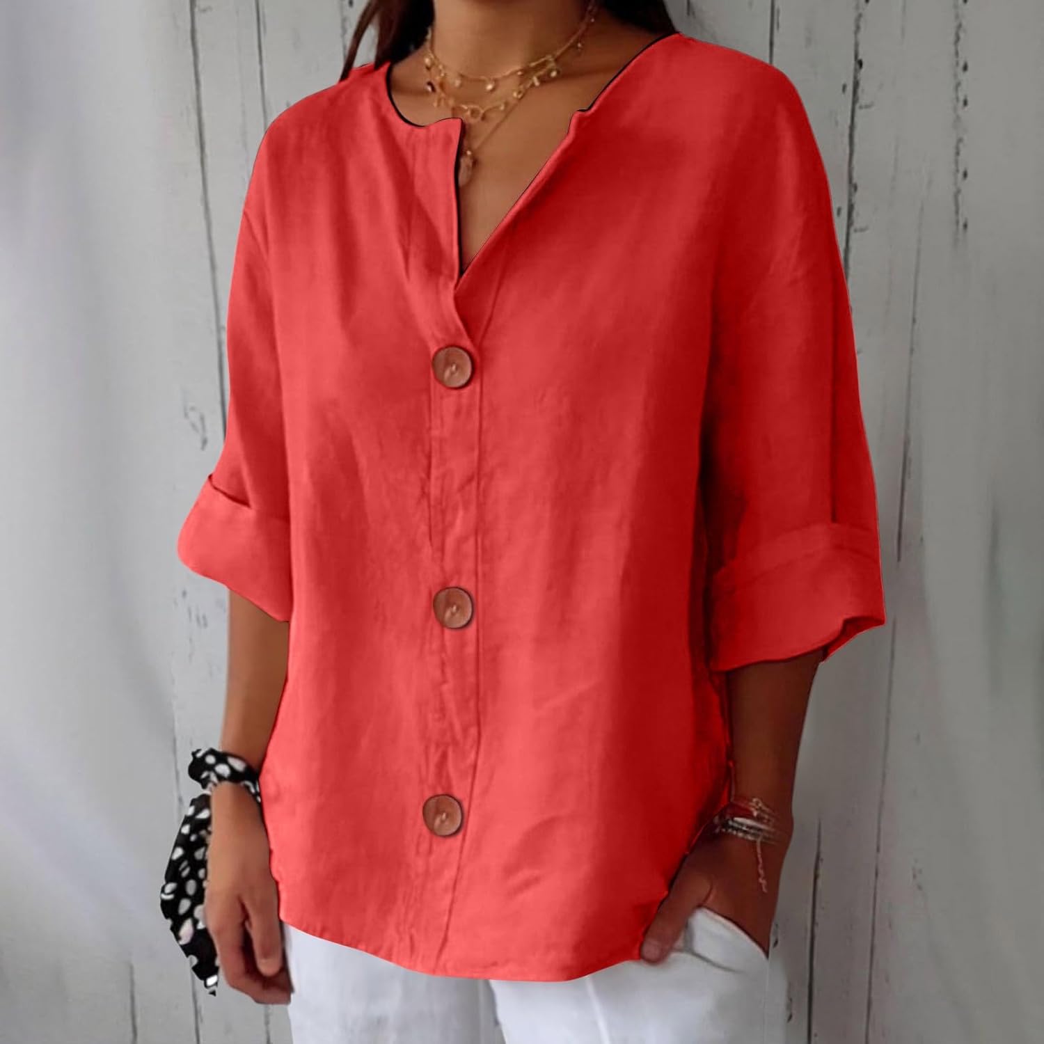 Clara™ – Blusa de Lino Casual y Atemporal