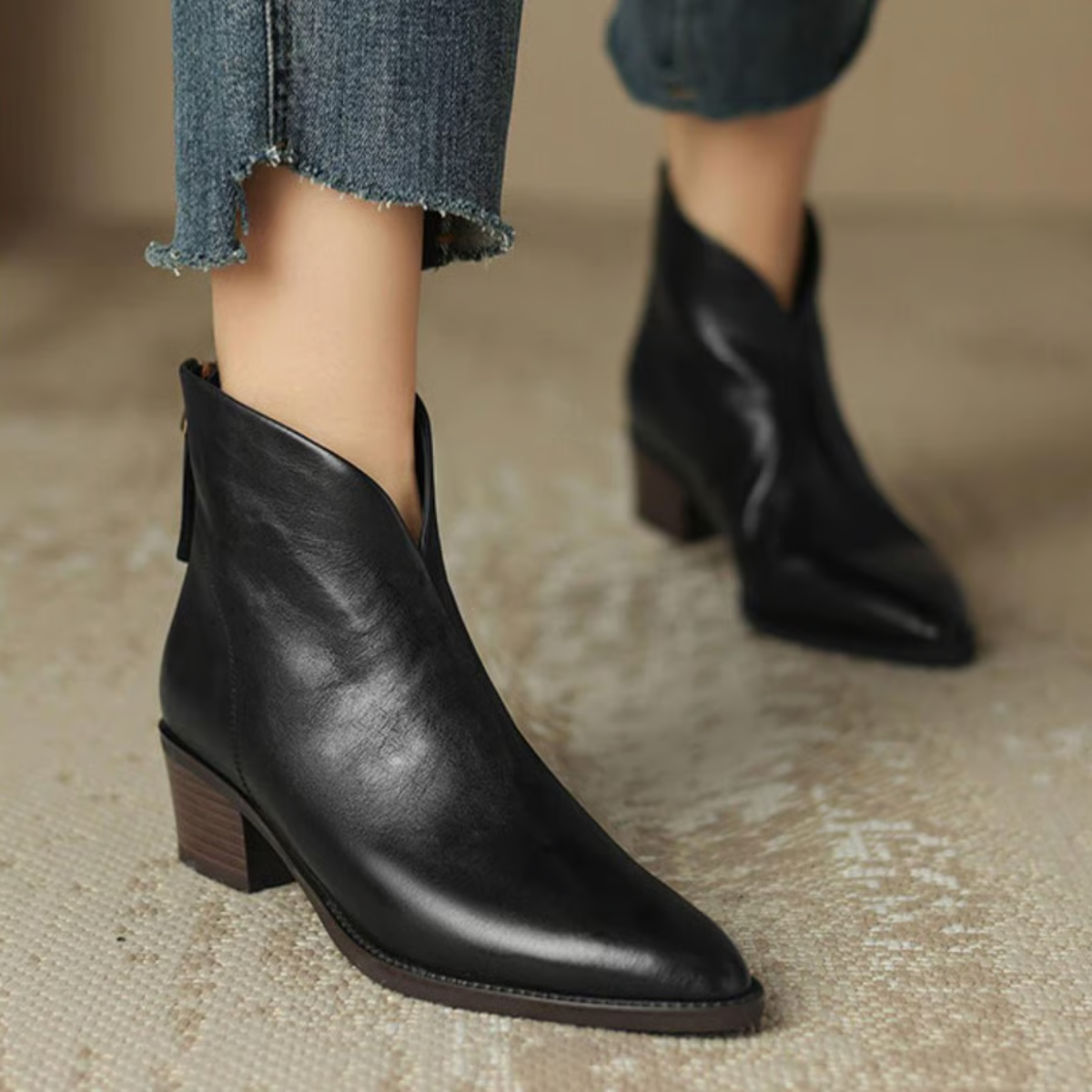 Camila | Botines de Lujo con Tacón Bajo