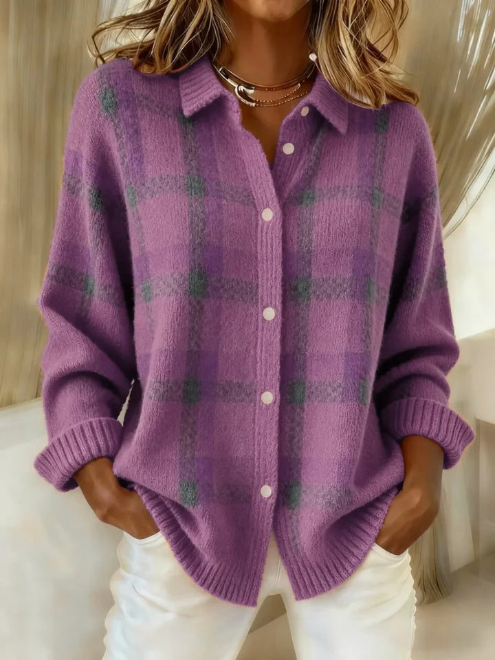 Victoria | Jersey retro de lana artesanal con contraste informal