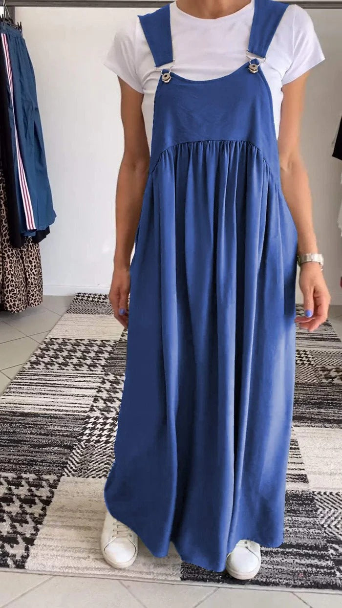 Alicia | Vestido informal de color liso con tirantes