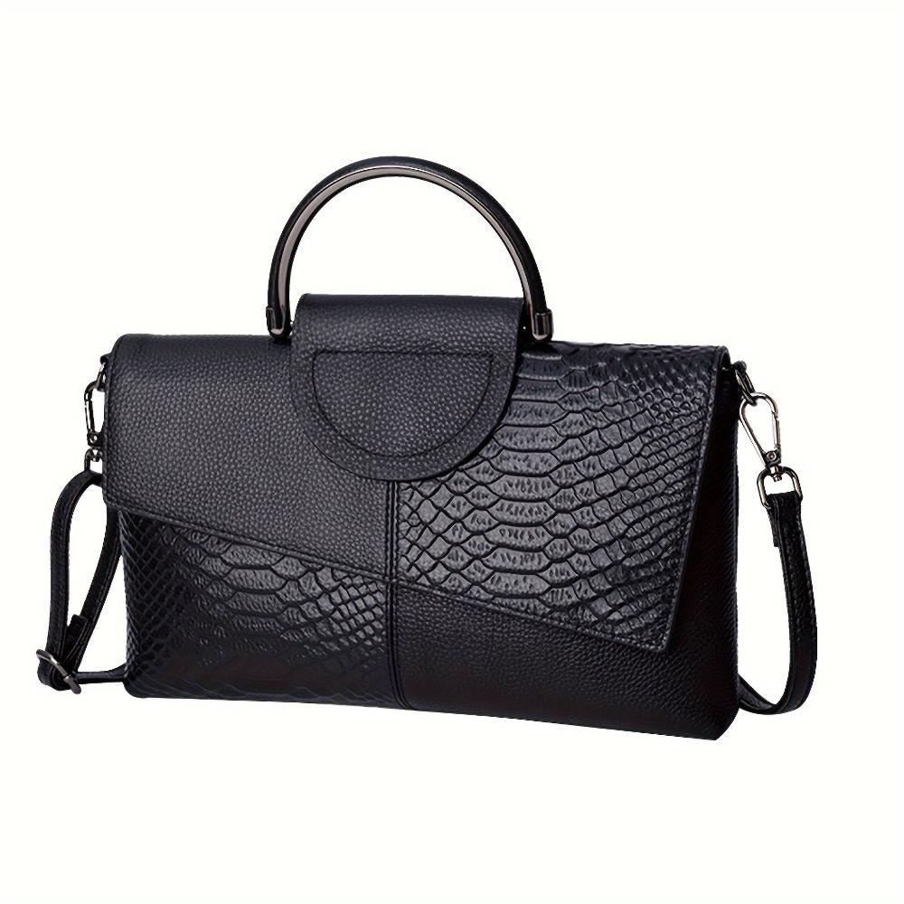 Celeste | Bolsa de lujo con estampado de cocodrilo
