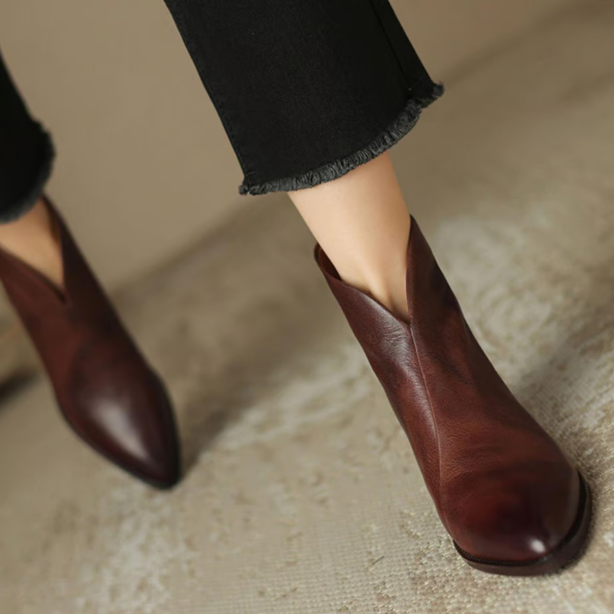 Camila | Botines de Lujo con Tacón Bajo