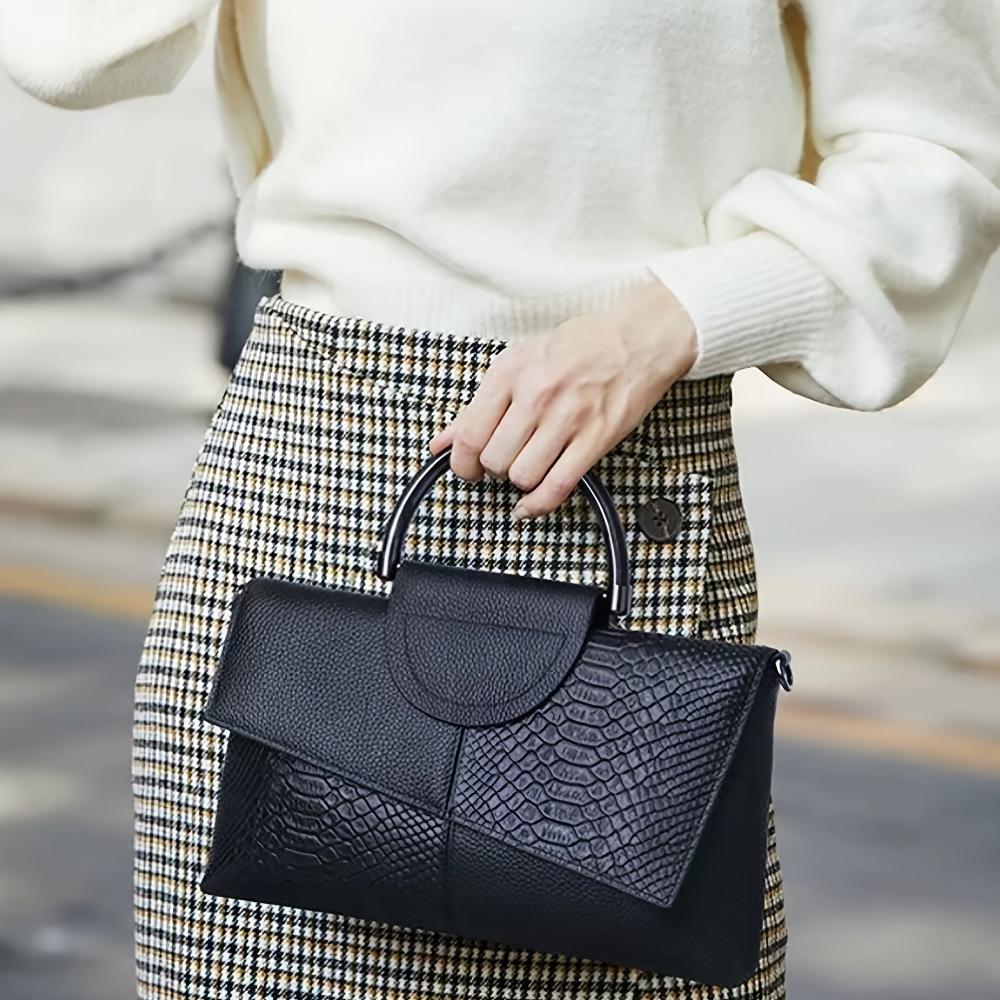 Celeste | Bolsa de lujo con estampado de cocodrilo