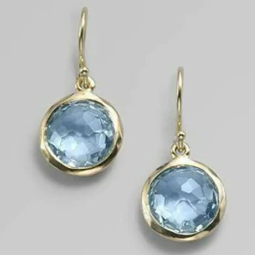 Pendientes Vintage con Cristales Azules