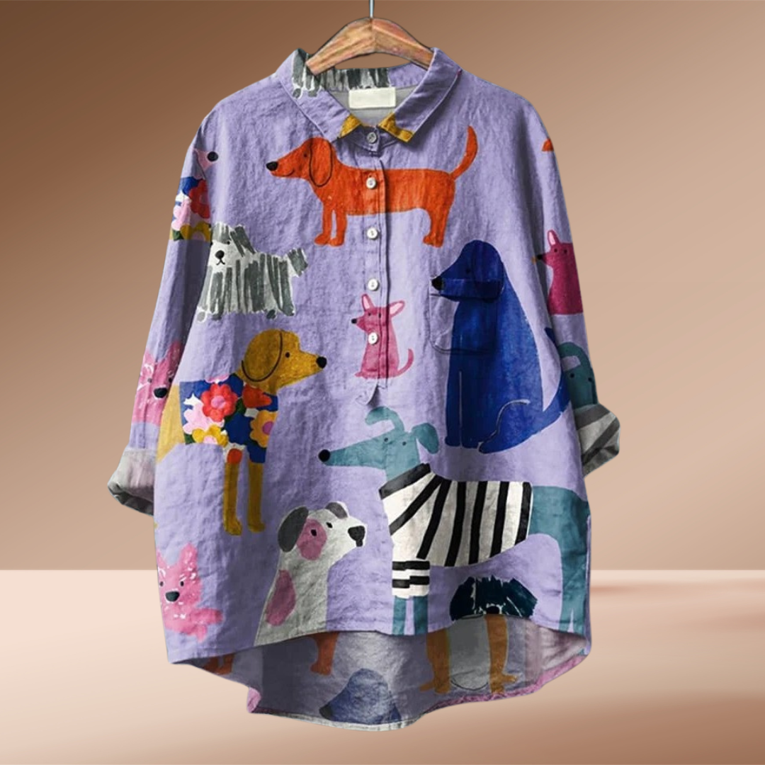 Lili® | Blusa exclusiva para mujer con estampado de perro