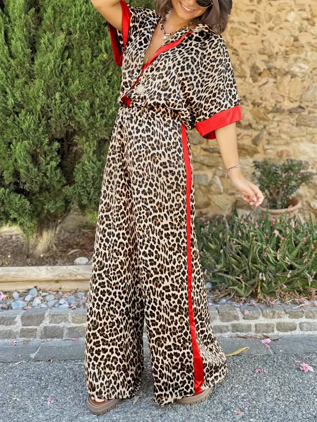 Quila - Conjunto holgado con estampado de leopardo