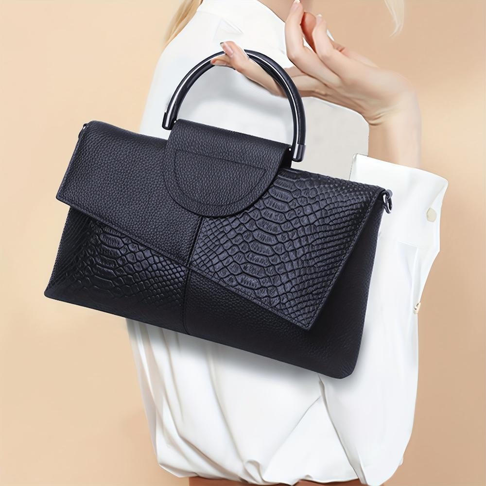 Celeste | Bolsa de lujo con estampado de cocodrilo
