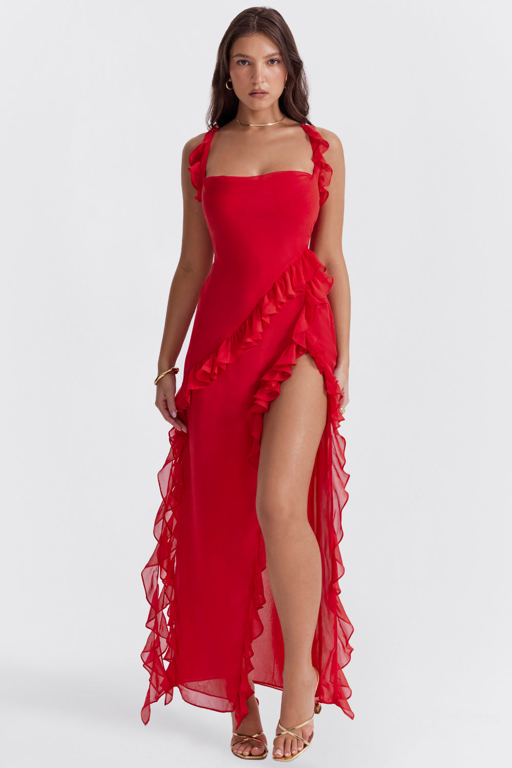 Isidora Basic™ | Vestido Maxi con Volantes