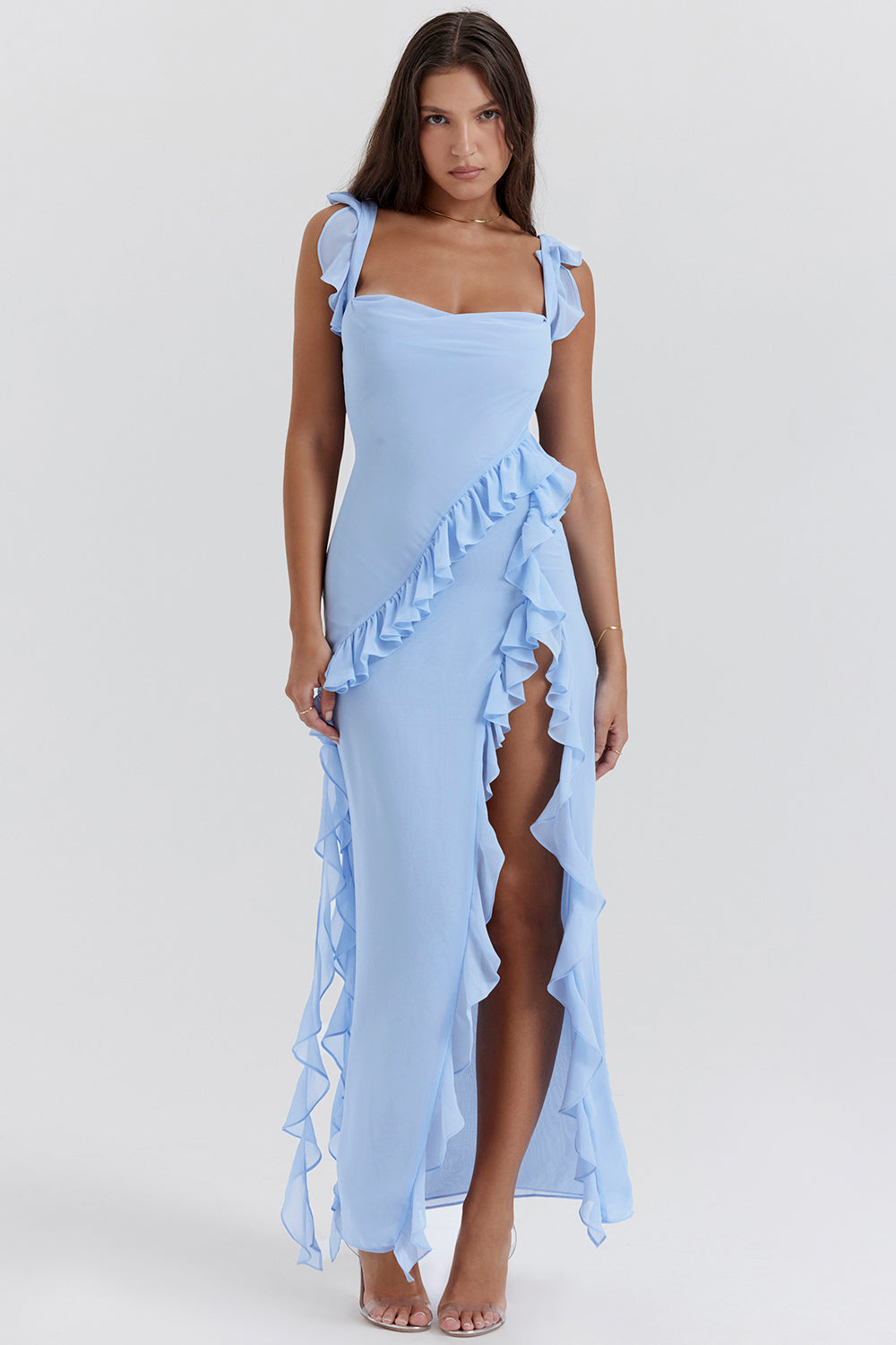 Isidora Basic™ | Vestido Maxi con Volantes