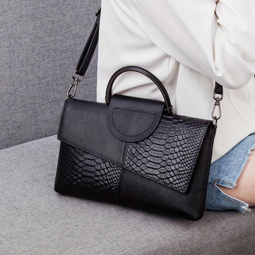 Celeste | Bolsa de lujo con estampado de cocodrilo