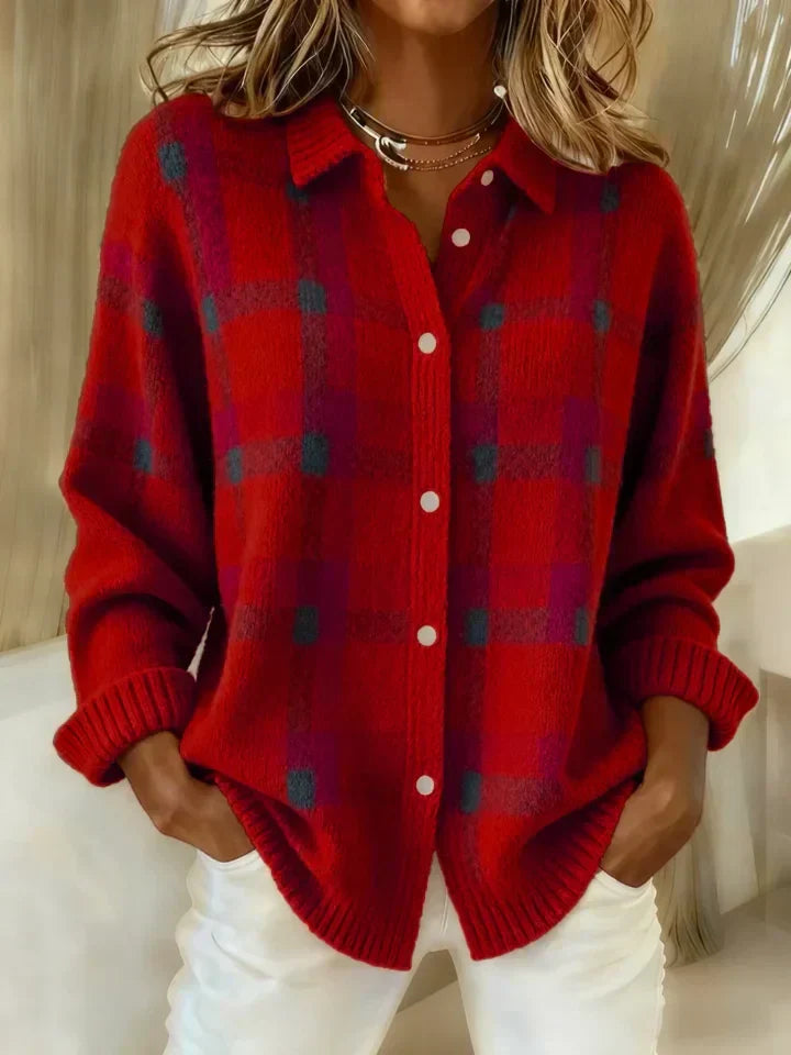 Victoria | Jersey retro de lana artesanal con contraste informal