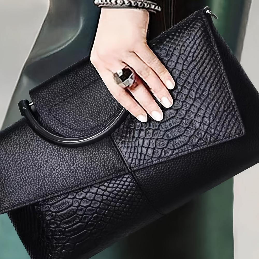 Celeste | Bolsa de lujo con estampado de cocodrilo