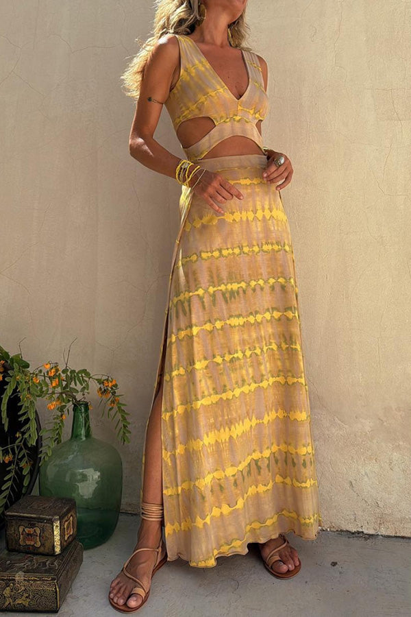 Bianca™ – Vestido de Algodón con Escote Profundo y Detalle Cut-Out