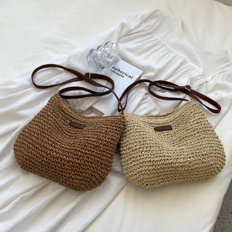Soléna™ – Bolso Bandolera de Paja Natura