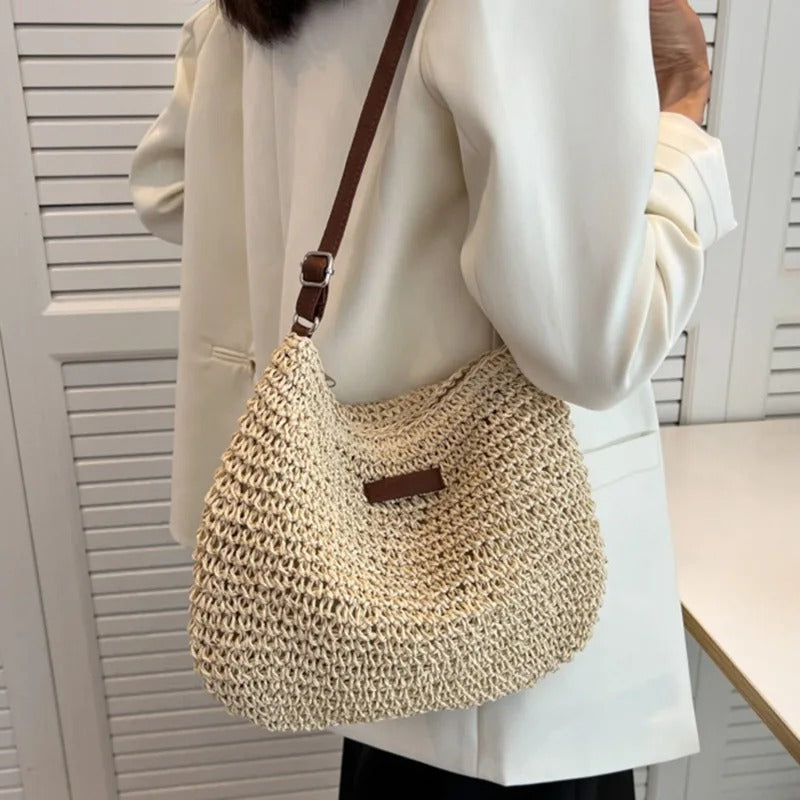 Soléna™ – Bolso Bandolera de Paja Natura