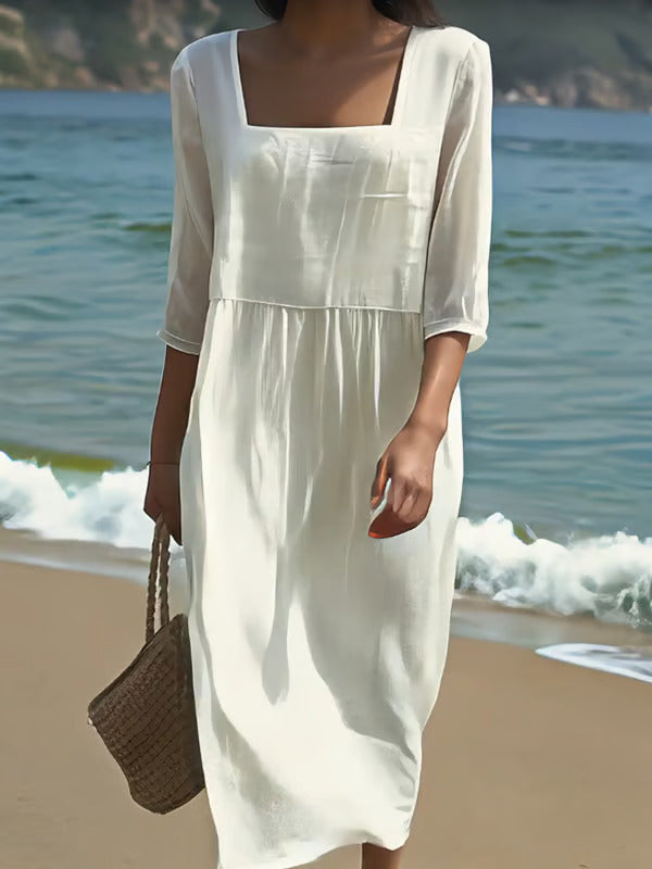 Lunelle™ – Vestido de Lino Casual y Atemporal