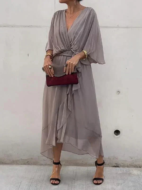 Isabel - Vestido de gasa con escote en V