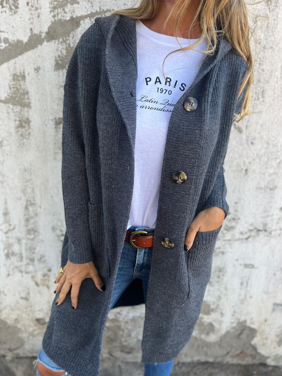Viola™ – Cárdigan Largo de Punto Suave y Elegante