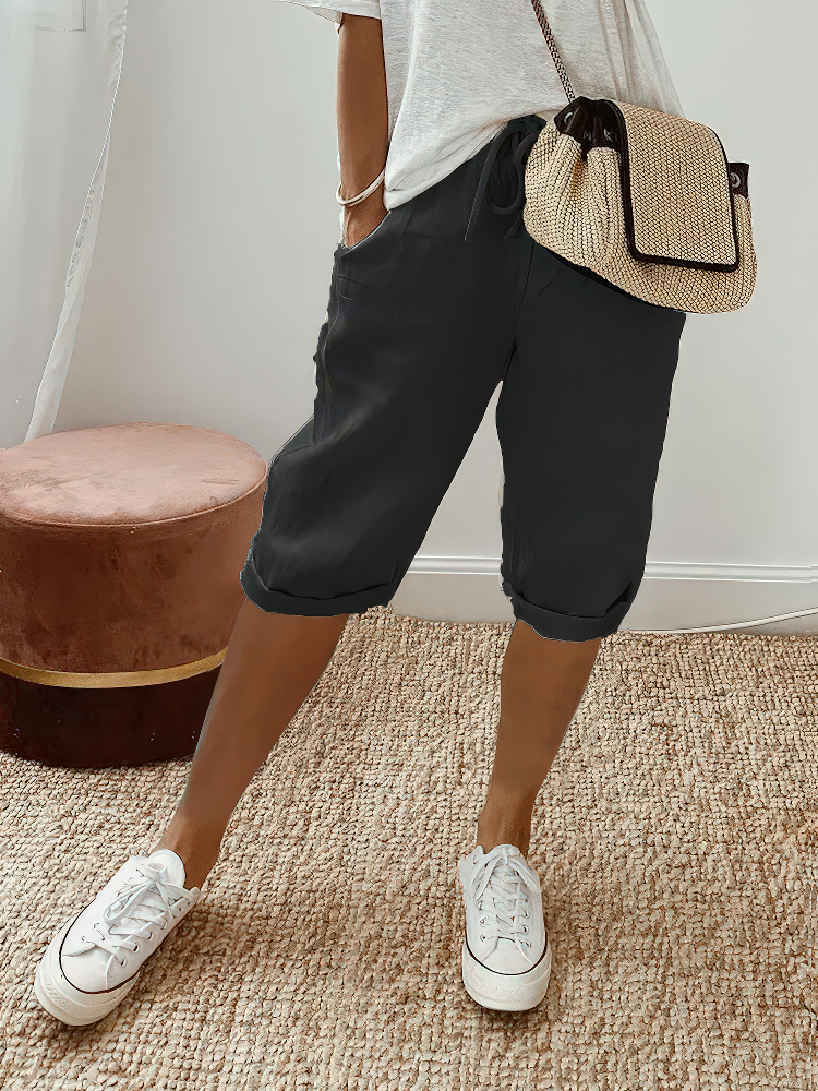 Clara ™ | Pantalones cortos de confort con dobladillo enrollado