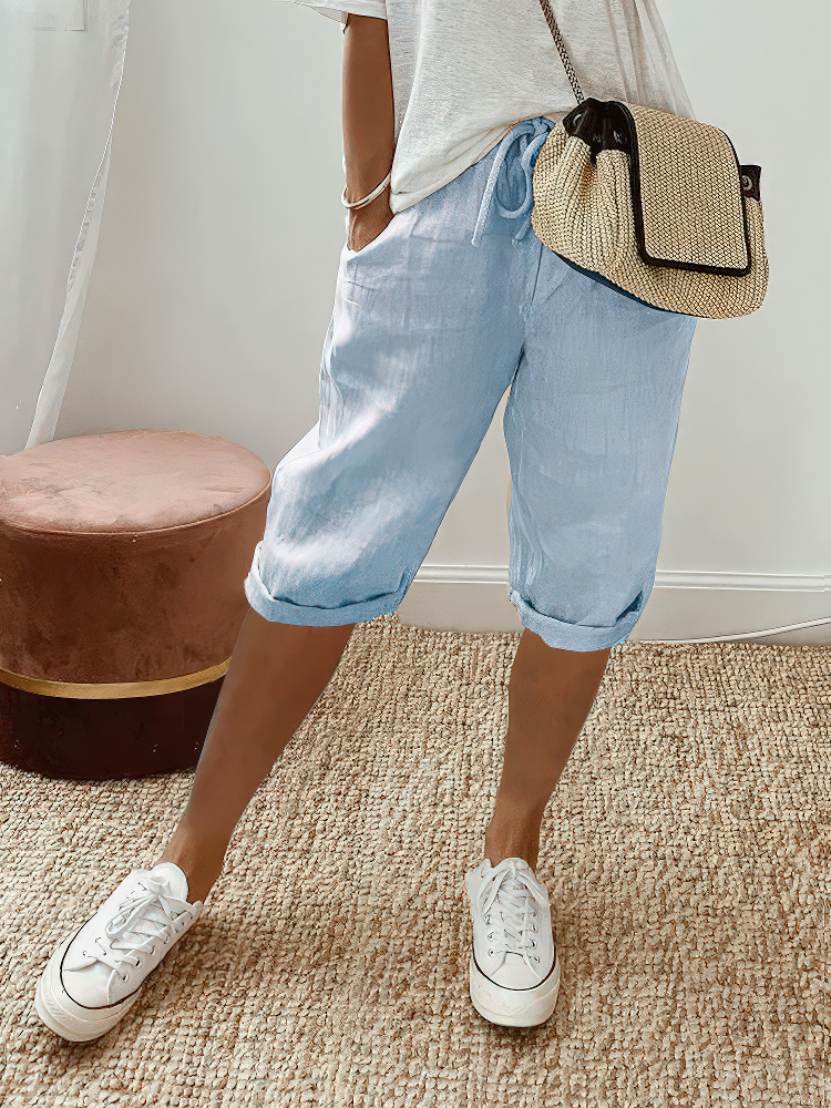 Clara ™ | Pantalones cortos de confort con dobladillo enrollado