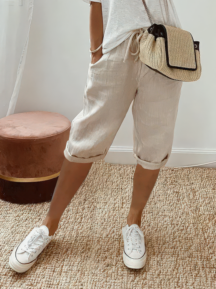 Clara ™ | Pantalones cortos de confort con dobladillo enrollado