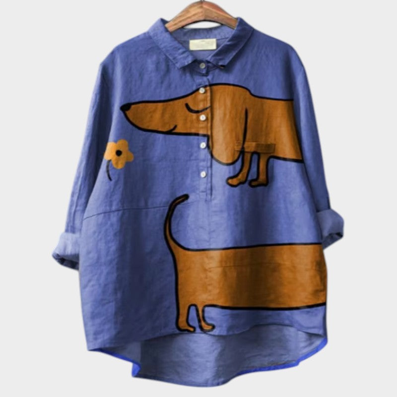 PALMIRA™ Camisa Premium en Corte Fluido con Detalle ilustrado
