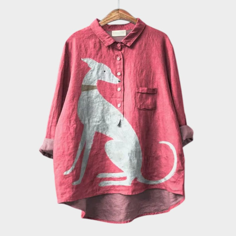 PALMIRA™ Camisa Premium en Corte Fluido con Detalle ilustrado